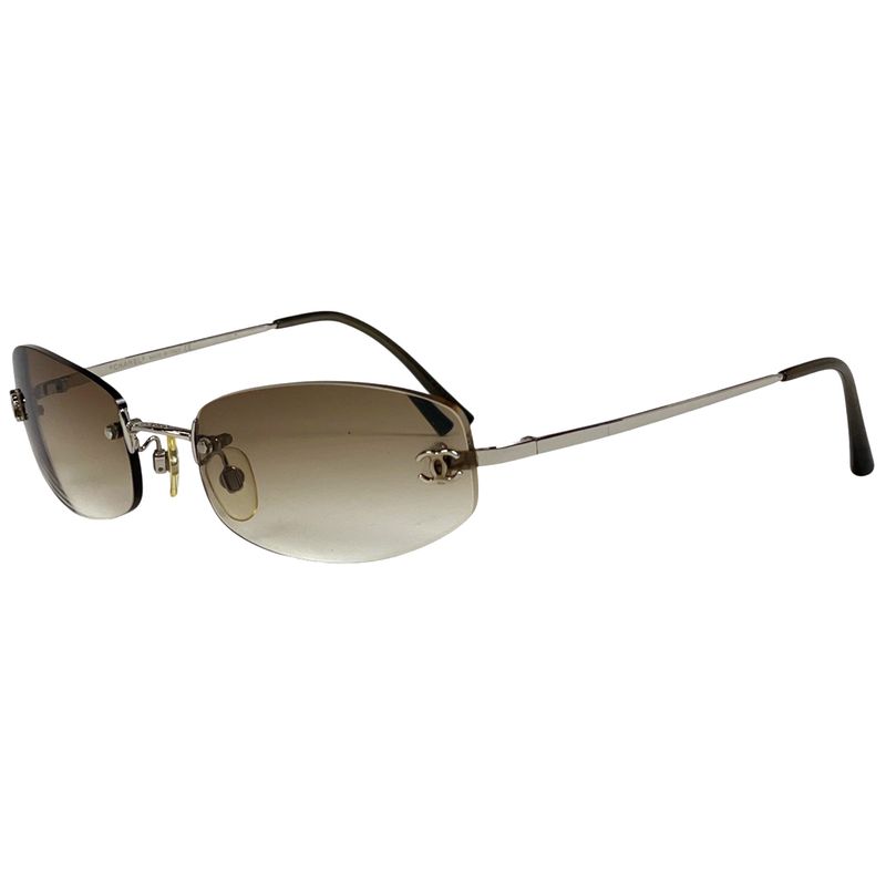 Chanel Coco Mark Sunglasses Eyewear Gradient Sunglasses Metal Silver 4002 Ladies