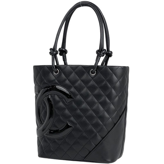 Chanel Cambon Line Medium Tote Bag Coco Mark Handbag Tote Leather Black A25167