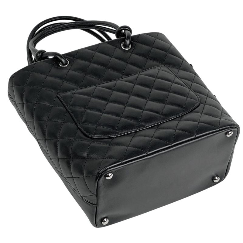 Chanel Cambon Line Medium Tote Bag Coco Mark Handbag Tote Leather Black A25167