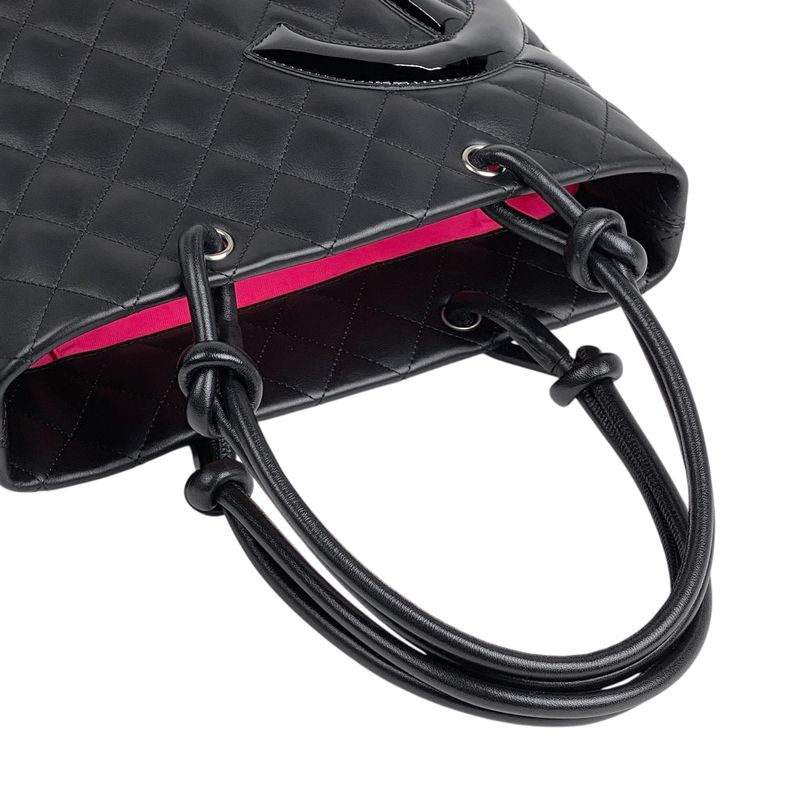Chanel Cambon Line Medium Tote Bag Coco Mark Handbag Tote Leather Black A25167