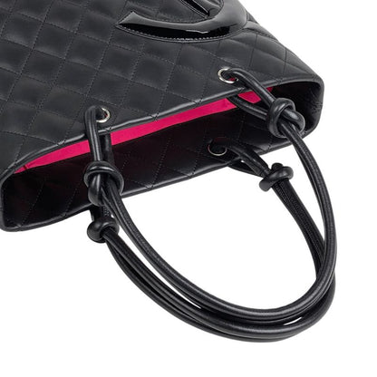 Chanel Cambon Line Medium Tote Bag Coco Mark Handbag Tote Leather Black A25167