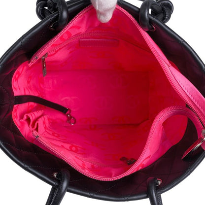 Chanel Cambon Line Medium Tote Bag Coco Mark Handbag Tote Leather Black A25167