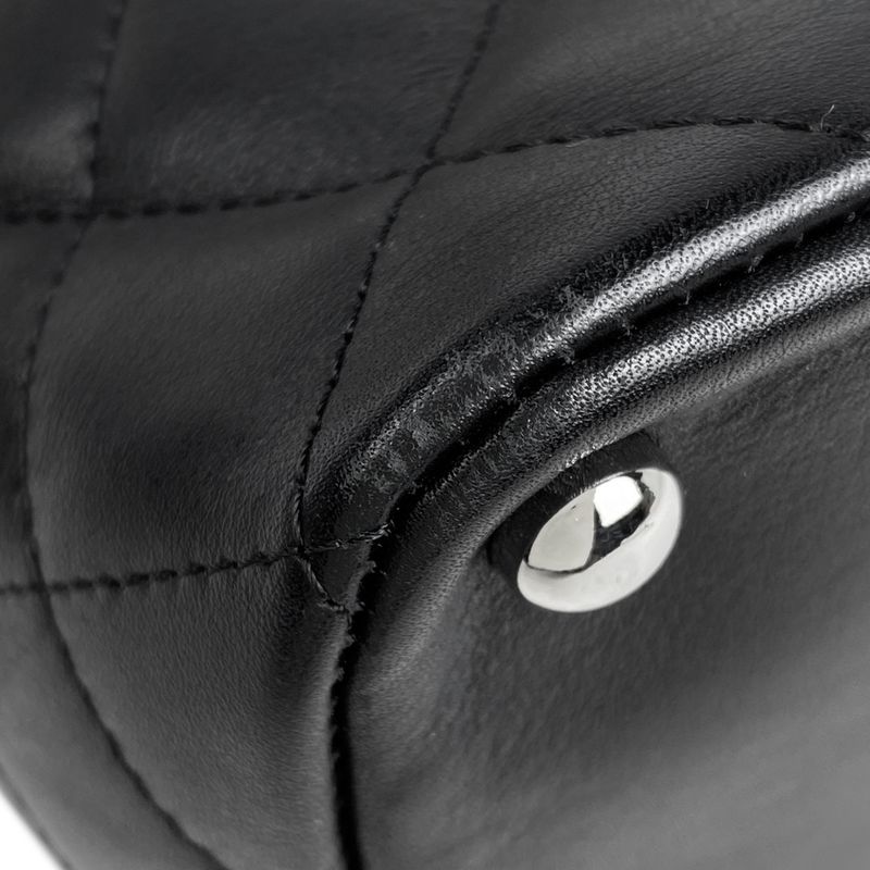 Chanel Cambon Line Medium Tote Bag Coco Mark Handbag Tote Leather Black A25167