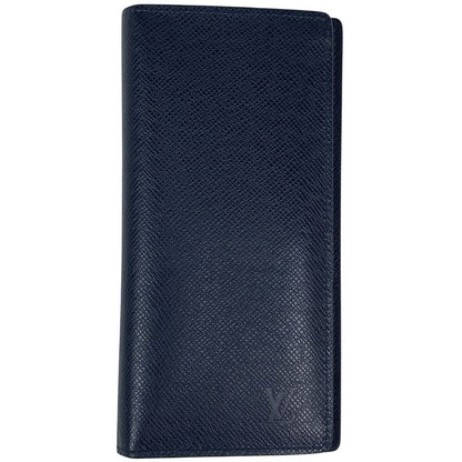 Louis Vuitton Portefeuille Blazer Foldable Long Wallet Taiga Blue Marine M30502