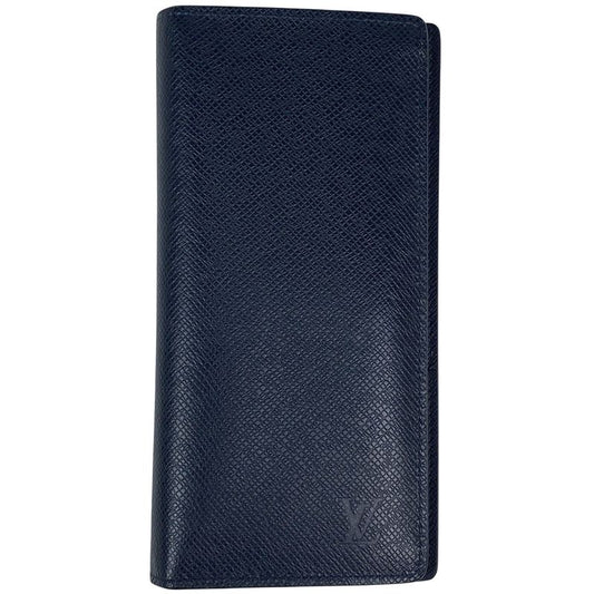 Louis Vuitton Portefeuille Blazer Foldable Long Wallet Taiga Blue Marine M30502