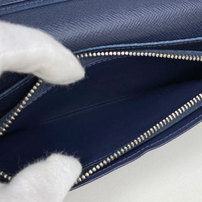 Louis Vuitton Portefeuille Blazer Foldable Long Wallet Taiga Blue Marine M30502