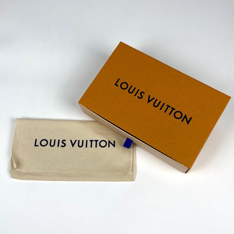 Louis Vuitton Portefeuille Blazer Foldable Long Wallet Taiga Blue Marine M30502