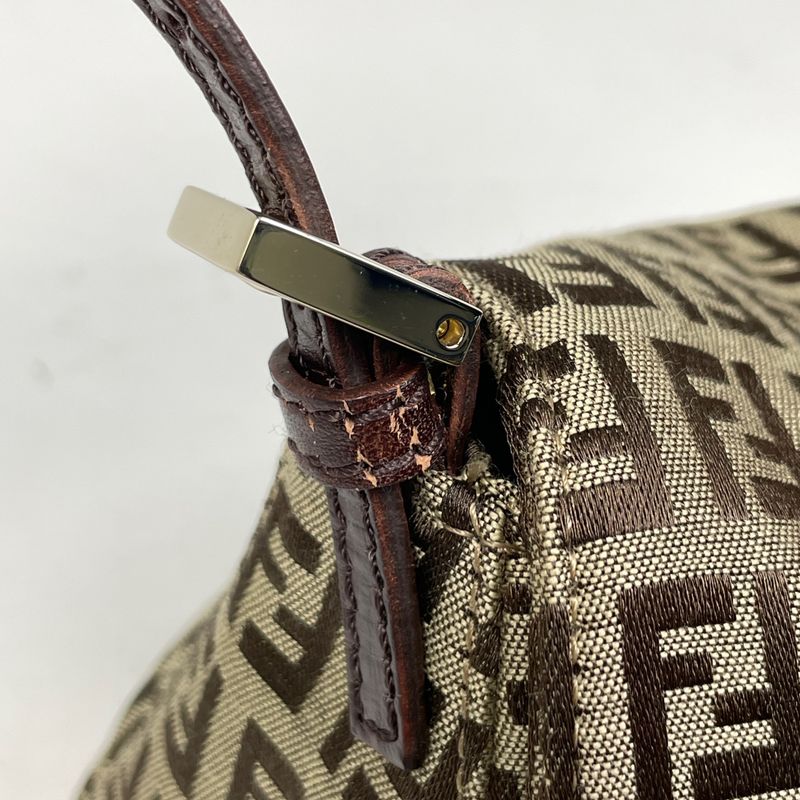 Fendi Zucchino Pattern One Shoulder Bag Shoulder Handbag Mini Mamma Baguette