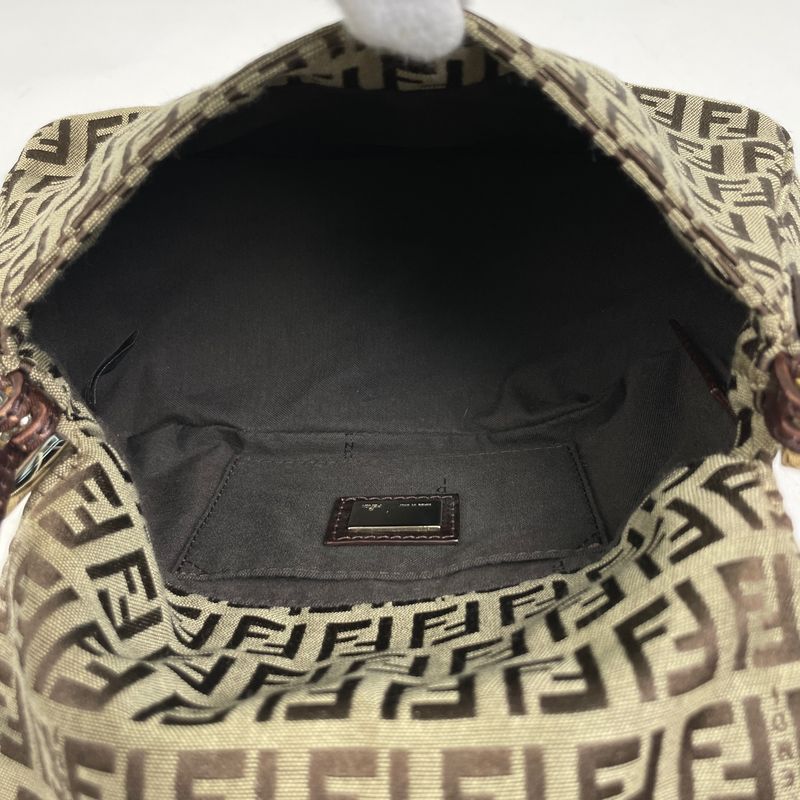 Fendi Zucchino Pattern One Shoulder Bag Shoulder Handbag Mini Mamma Baguette