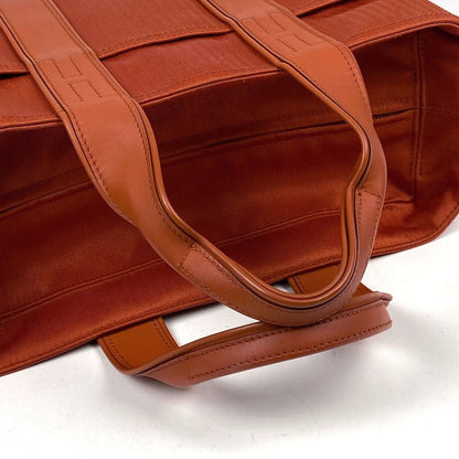 Hermes Acapulco PM Tote Bag H Logo Handbag Twirl Chevron Orange Ladies