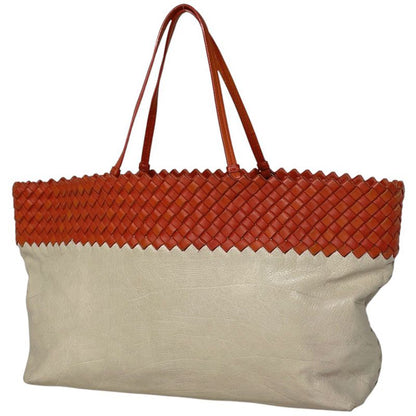Bottega Venetaveneta Intrecciato Tote Handbag Bicolor Tote Leather Red Light