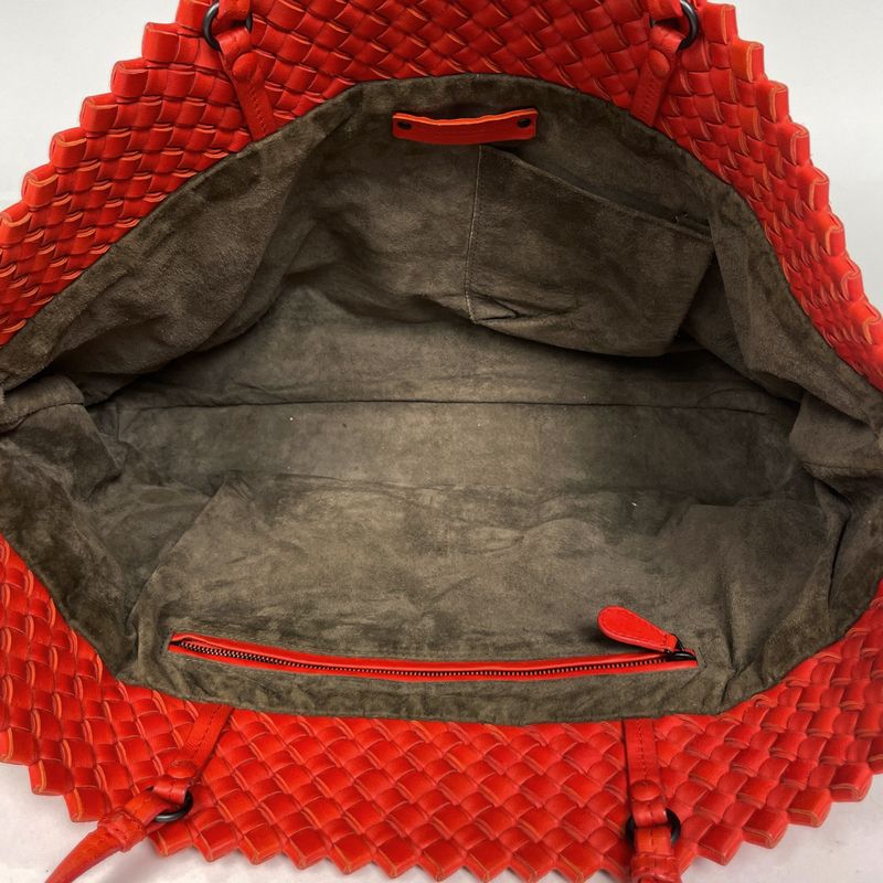 Bottega Venetaveneta Intrecciato Tote Handbag Bicolor Tote Leather Red Light