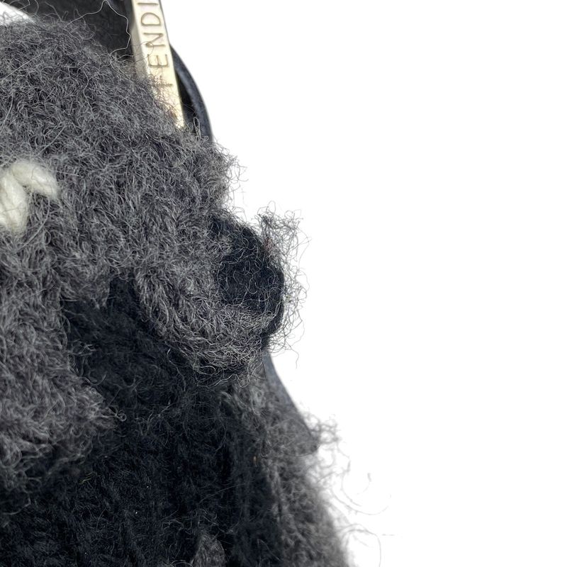 Fendi Zucca Logo Mamma Bucket One Shoulder Handbag Shoulder Bag Fabric Gray