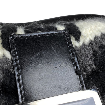 Fendi Zucca Logo Mamma Bucket One Shoulder Handbag Shoulder Bag Fabric Gray