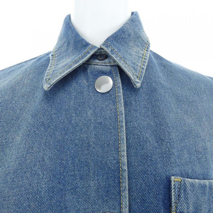 Prada Triangle Logo Oversized Organic Denim Shirt Gfc036 S212 1ZAB Shirt