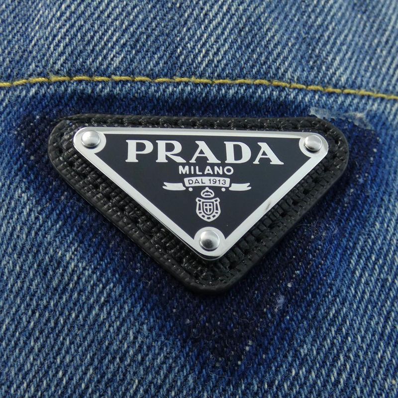 Prada Triangle Logo Oversized Organic Denim Shirt Gfc036 S212 1ZAB Shirt