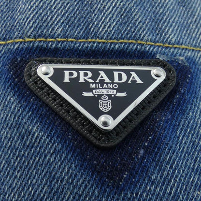 Prada Triangle Logo Oversized Organic Denim Shirt Gfc036 S212 1ZAB Shirt