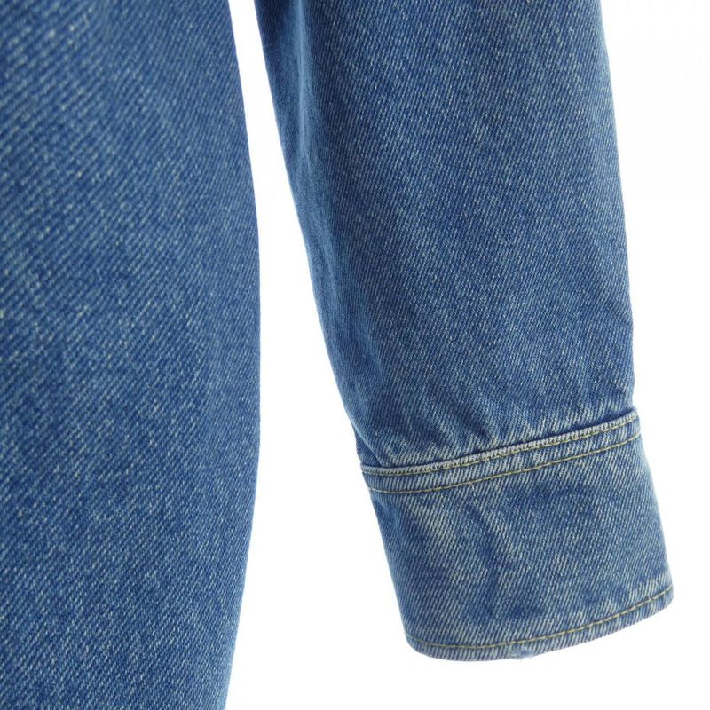 Prada Triangle Logo Oversized Organic Denim Shirt Gfc036 S212 1ZAB Shirt