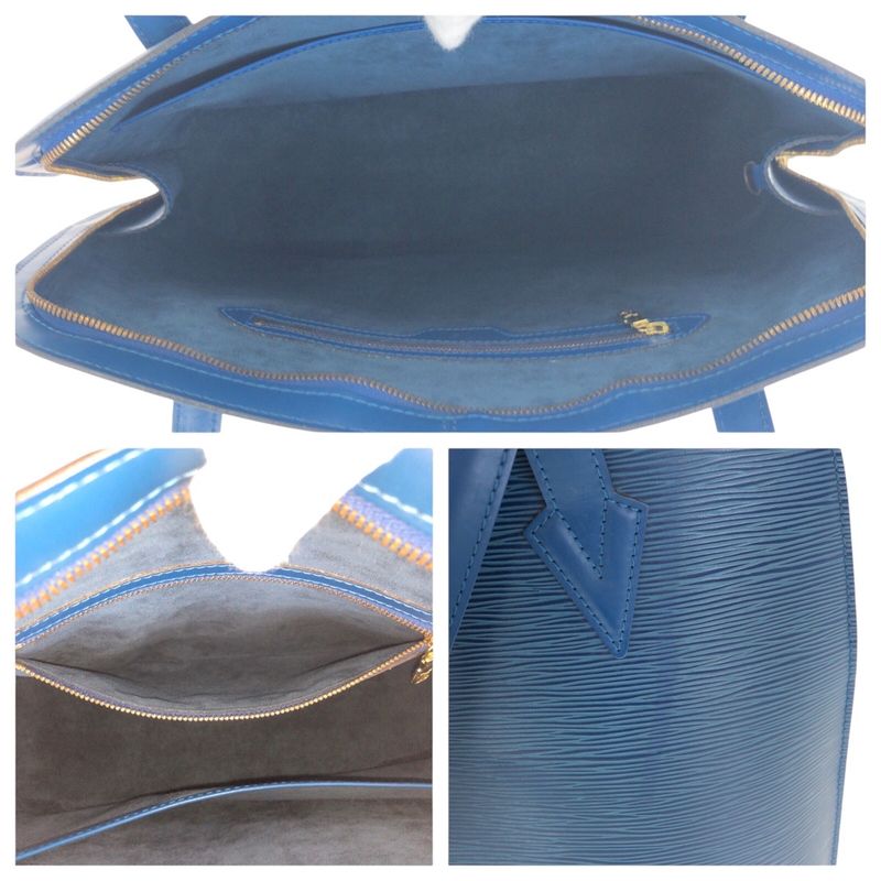 Louis Vuitton Epi le Sac Toledo Blue Gold Hardware Leather M52285 Tote Bag