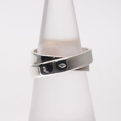Hermes Double Tour Ring AU 750 AG 925 Silver Belt Combination Antique