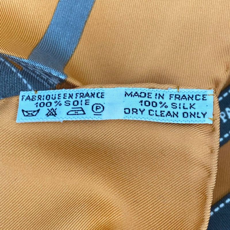 Hermes Scarf Carré 90 Bolduc Ribbon Pattern Bolduc Orange with Box