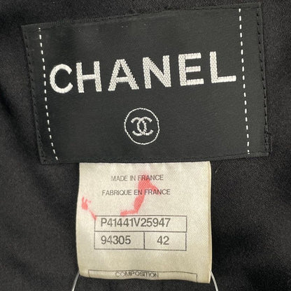 Chanel Jacket Coat 2011 Gripoix Worn by Keira Knightley Black Size 42