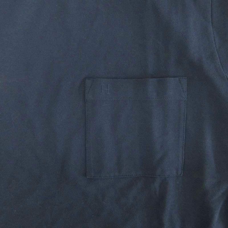 Hermes Saddle Stitch T-Shirt Cut and Sleeve Short Sleeve H Logo Embroidery Crew