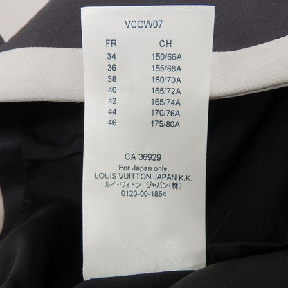 Louis Vuitton 20ss 100% Silk Striped Satin Skirt Black Beige 36 Made in France