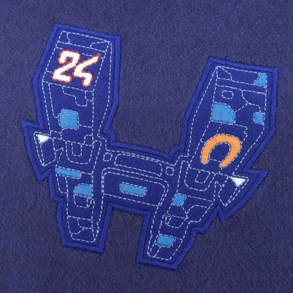 Hermes Imprime Hermes Odysee 100% Cashmere H Logo Design Fringed Scarf Navy