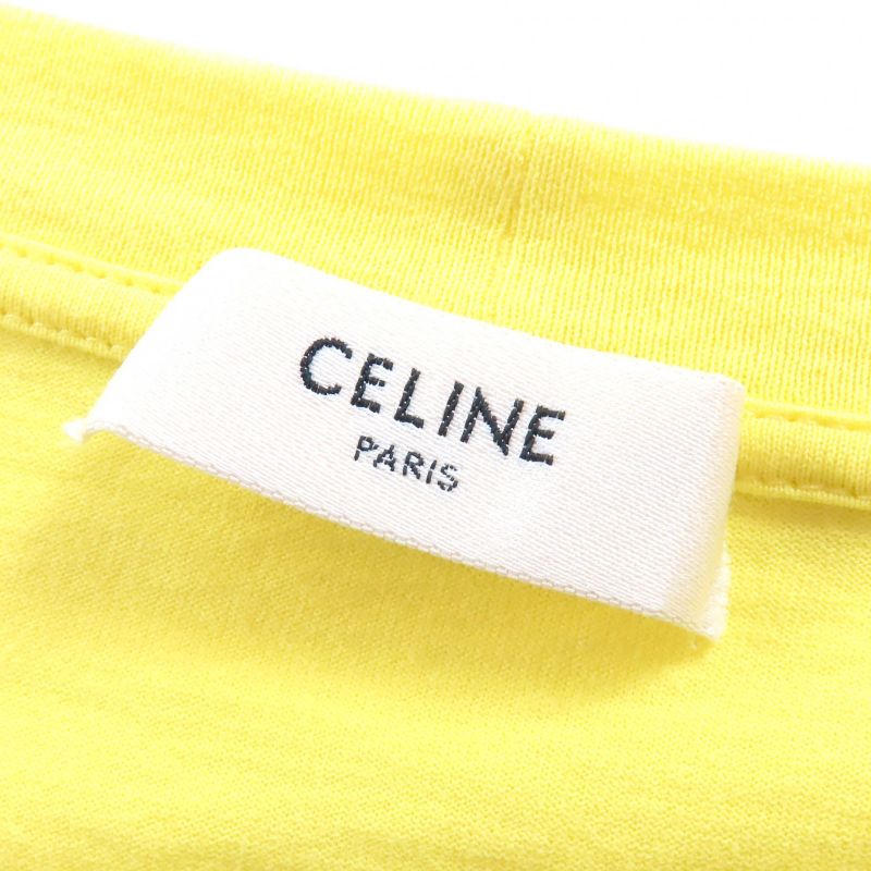 Celine 2x761671q 100% Cotton Logo Print Crew Neck Cropped Short Sleeve T-Shirt