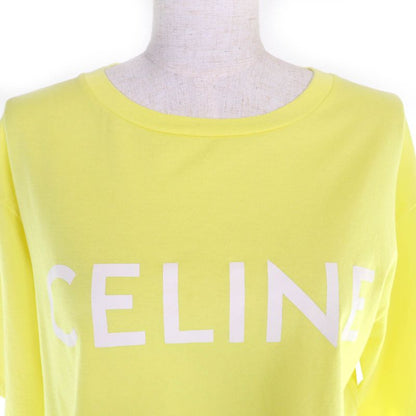 Celine 2x761671q 100% Cotton Logo Print Crew Neck Cropped Short Sleeve T-Shirt