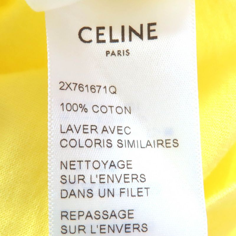Celine 2x761671q 100% Cotton Logo Print Crew Neck Cropped Short Sleeve T-Shirt