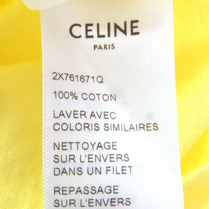 Celine 2x761671q 100% Cotton Logo Print Crew Neck Cropped Short Sleeve T-Shirt