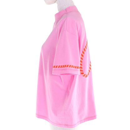 Hermes 23ss 3e4621dl Cartouche 100% Cotton Mock Neck Short Sleeve T-Shirt Pink