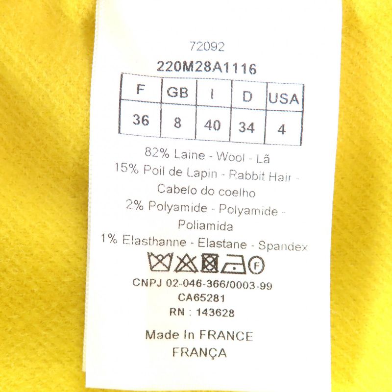 Christian Dior 22ss 220m28a1116 Wool Rabbit Double Breasted Coat Worn on the