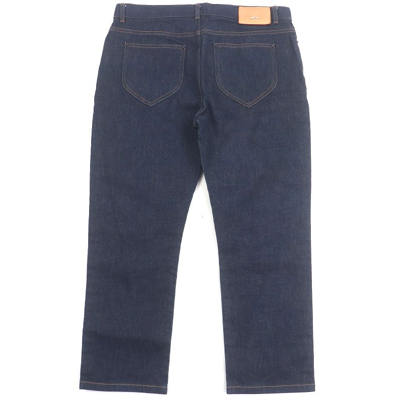 Louis Vuitton 23aw Logo Plate Leather Patch Denim Pants Jeans Indigo Blue 32