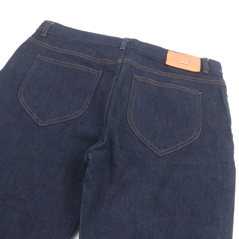 Louis Vuitton 23aw Logo Plate Leather Patch Denim Pants Jeans Indigo Blue 32