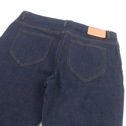 Louis Vuitton 23aw Logo Plate Leather Patch Denim Pants Jeans Indigo Blue 32