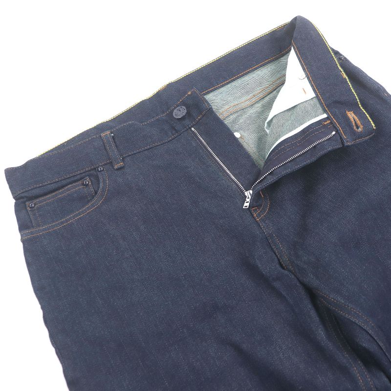 Louis Vuitton 23aw Logo Plate Leather Patch Denim Pants Jeans Indigo Blue 32