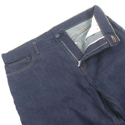 Louis Vuitton 23aw Logo Plate Leather Patch Denim Pants Jeans Indigo Blue 32