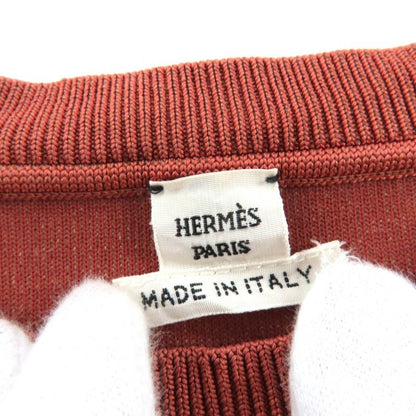 Hermes 2e2640dq Silk-Blend Cropped Sleeveless Knit Top Brown 36 Made in Italy