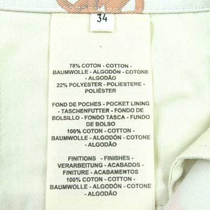 Hermes 2e0456dx Cotton Bit Pattern Design Shorts Beige Brown 34 Made in Italy