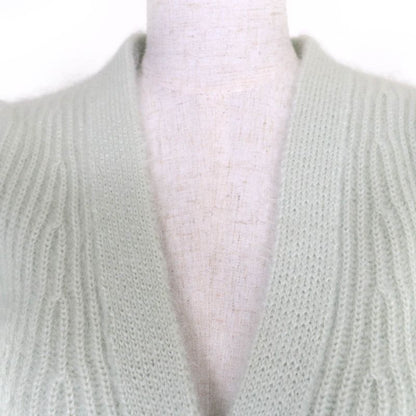 Celine 2a60x377n Mohair Silk Short Sleeve Knit Cardigan Green XS Made in Italy