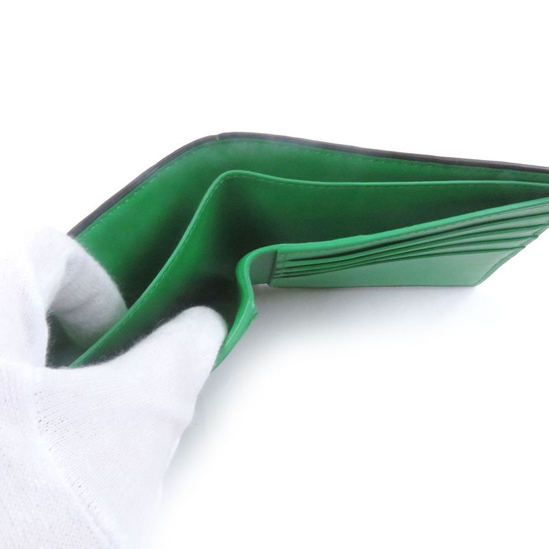 Bottega Veneta 743211 Leather Current Intrecciato Compact Wallet