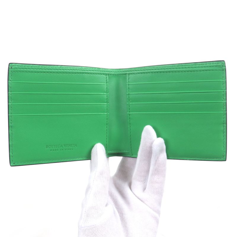 Bottega Veneta 743211 Leather Current Intrecciato Compact Wallet