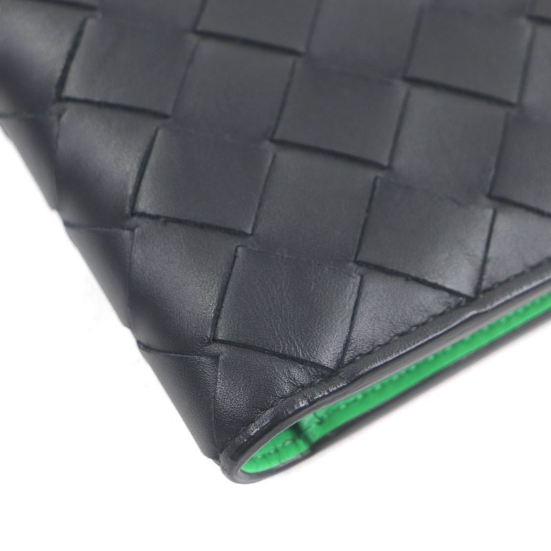 Bottega Veneta 743211 Leather Current Intrecciato Compact Wallet