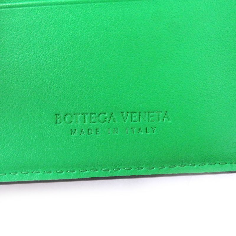 Bottega Veneta 743211 Leather Current Intrecciato Compact Wallet