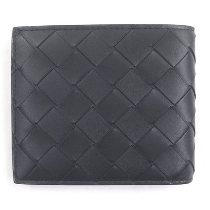 Bottega Veneta 743211 Leather Current Intrecciato Compact Wallet
