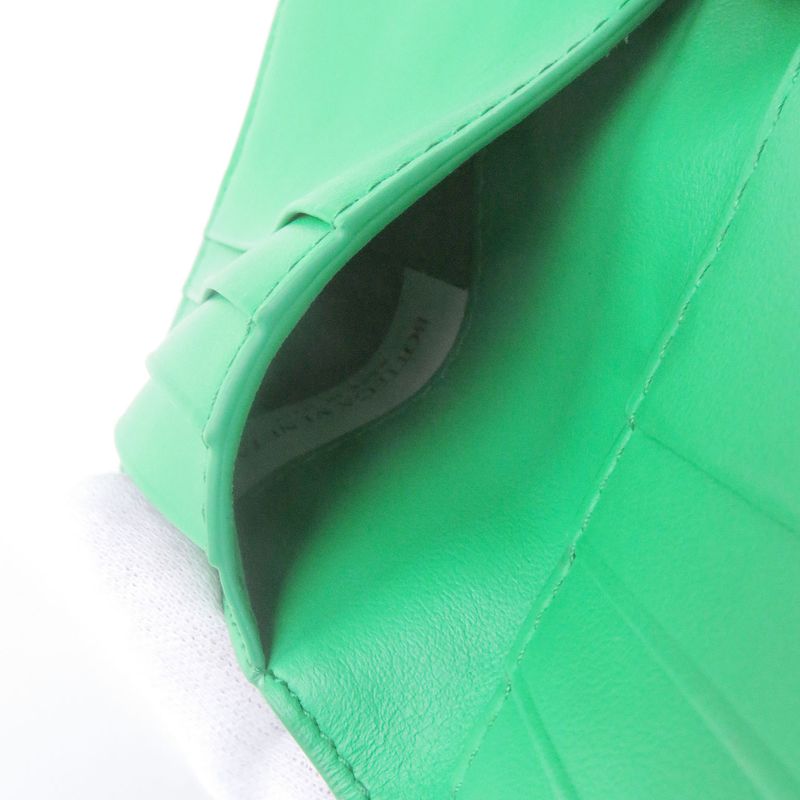 Bottega Veneta 743211 Leather Current Intrecciato Compact Wallet