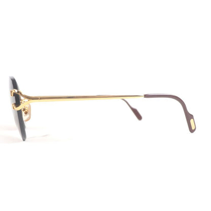 Cartier Rimless Two Point Sunglass Es Eyewear Brown Gold 16 with Box and Case